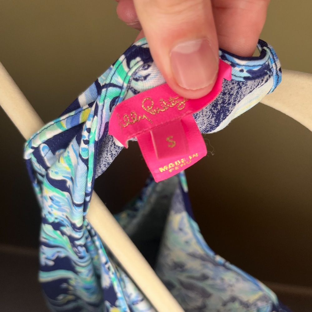 Lilly Pulitzer Margot Swing Dress High Tide Navy Scuba Doo Women’s Small - Picture 9 of 13